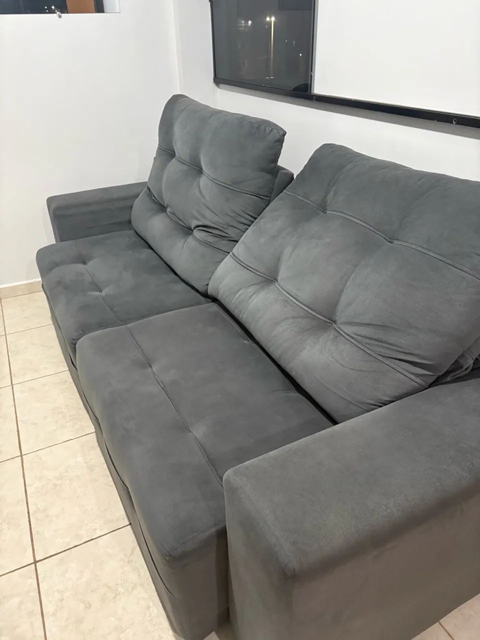 Vende-se sofá retrátil é reclinável 4 lugares  - Foto 2