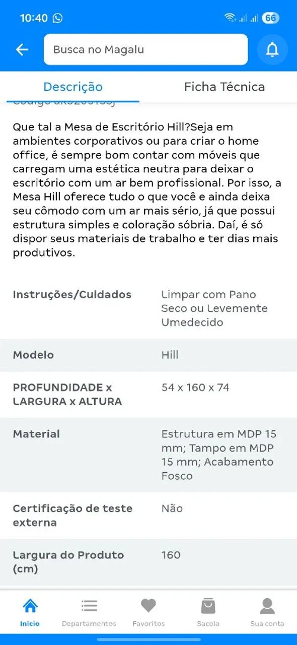Mesa de escritório branca MDF - Foto 2