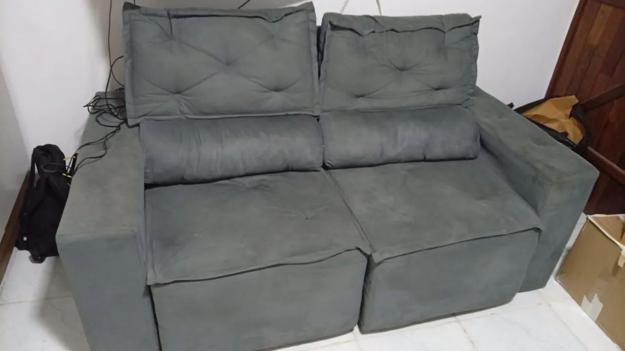 sofá retrátil, encosto ajustável, 2 lugares