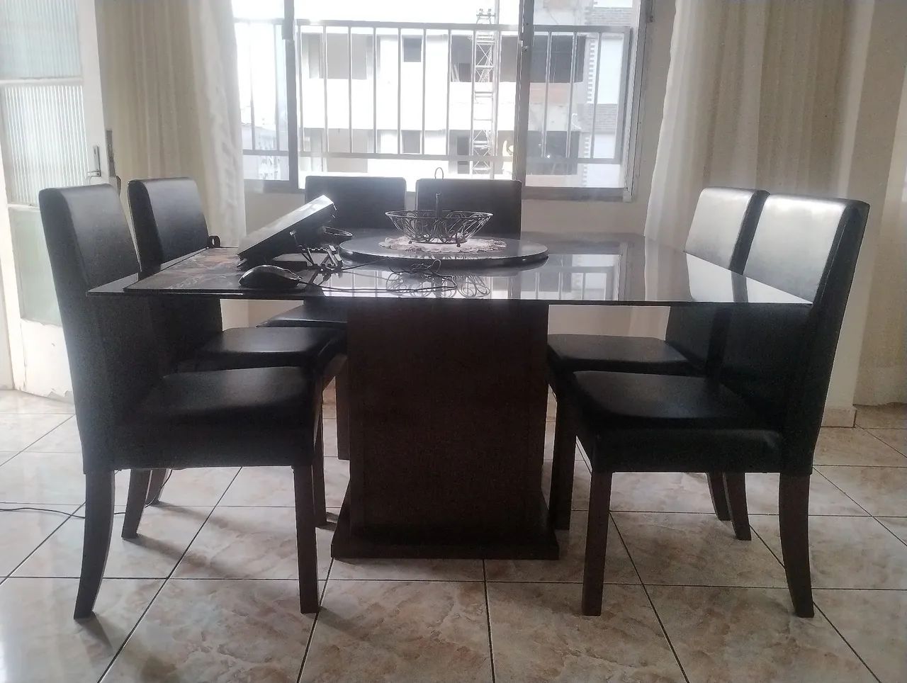 Mesa sala de jantar rotativa 