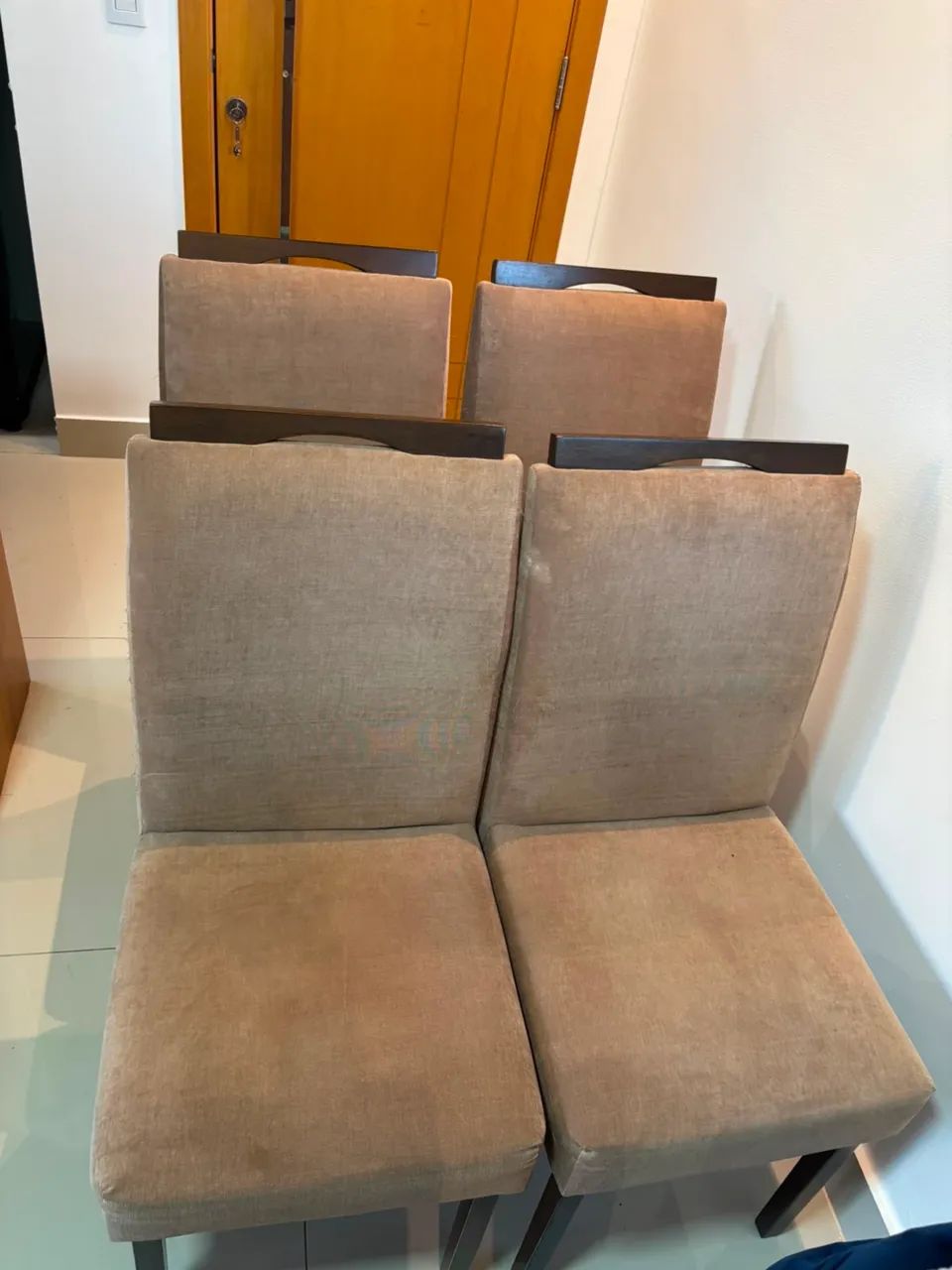 4 Cadeiras de Jantar Estofadas - Bom Estado - Foto 2