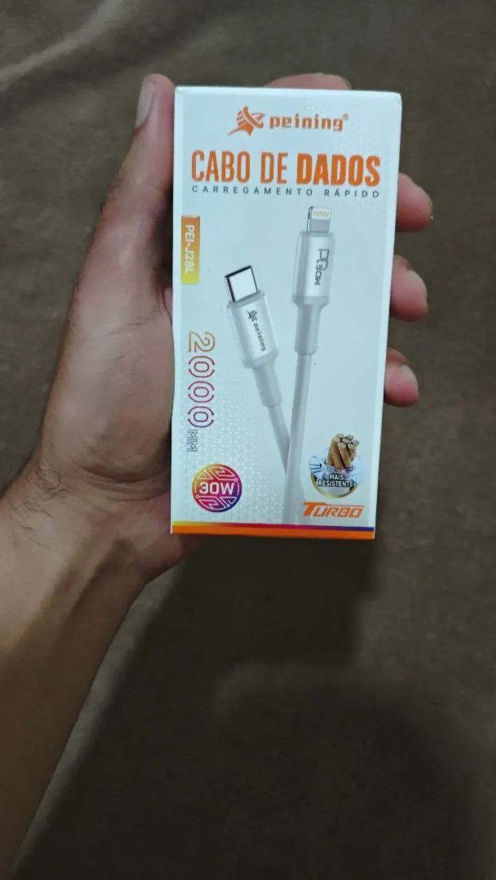 Cabo Turbo USB-C para Lightning iPhone 30W Peining 2 Metros Carregamento Rápido
