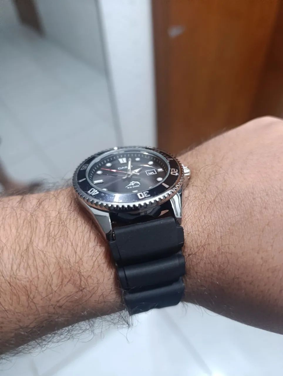 Relógio Casio Preto e branco Molde - Foto 2