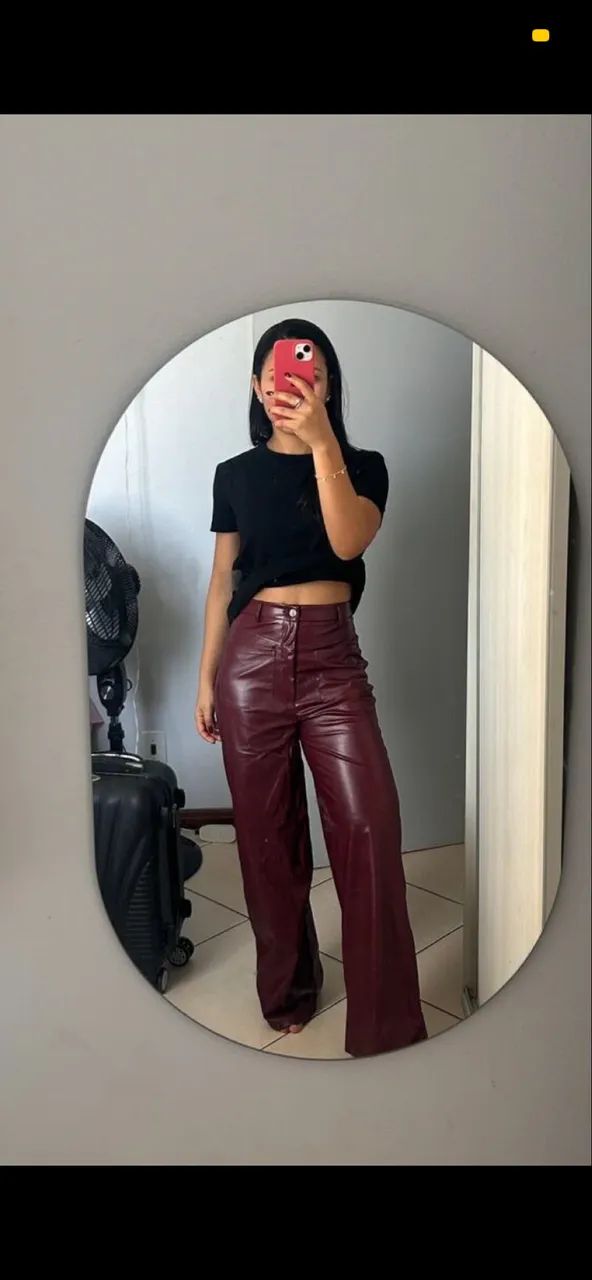Calça de couro