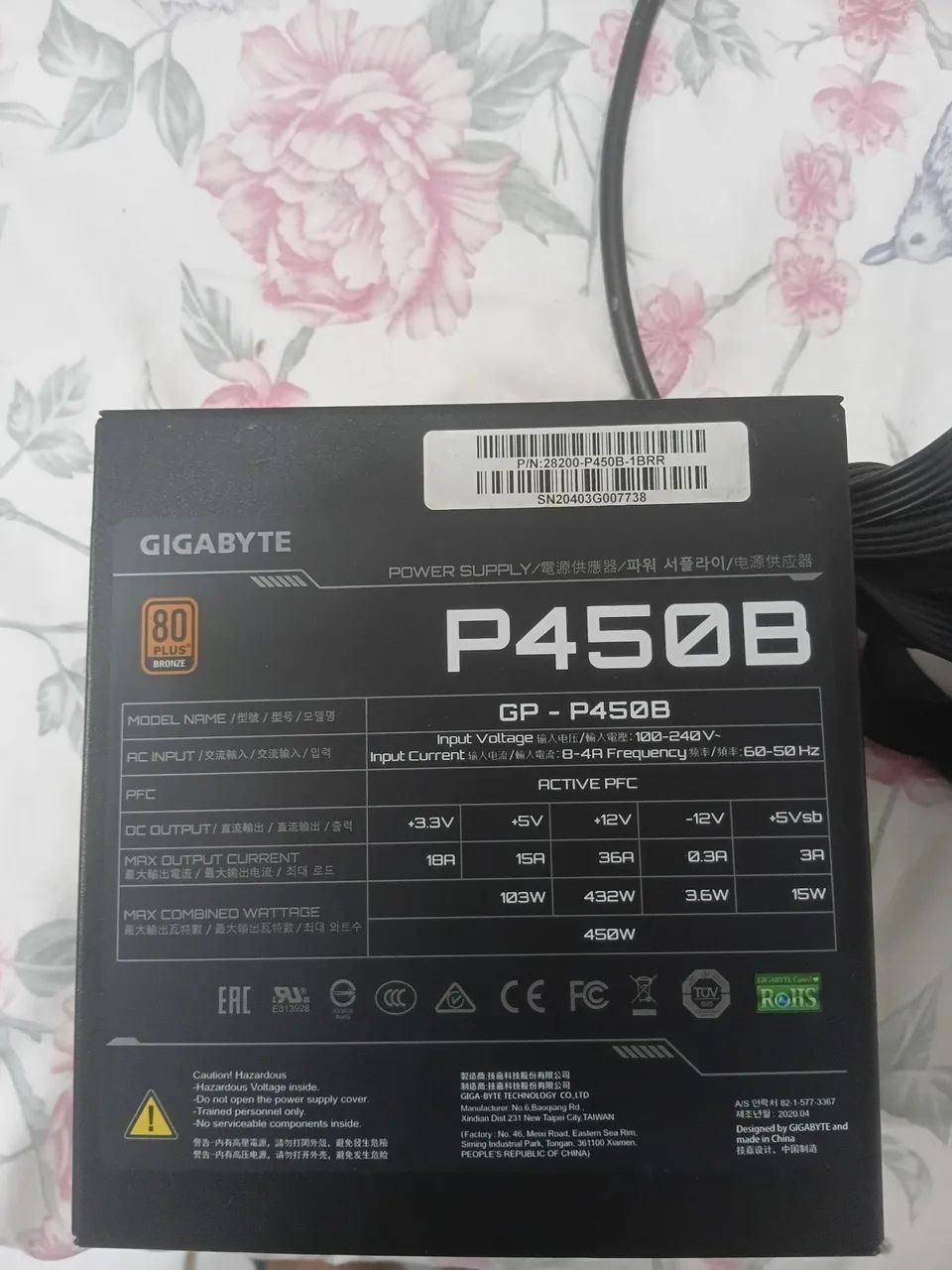 Fonte gygabyte 450w 80 plus bronze - Foto 2