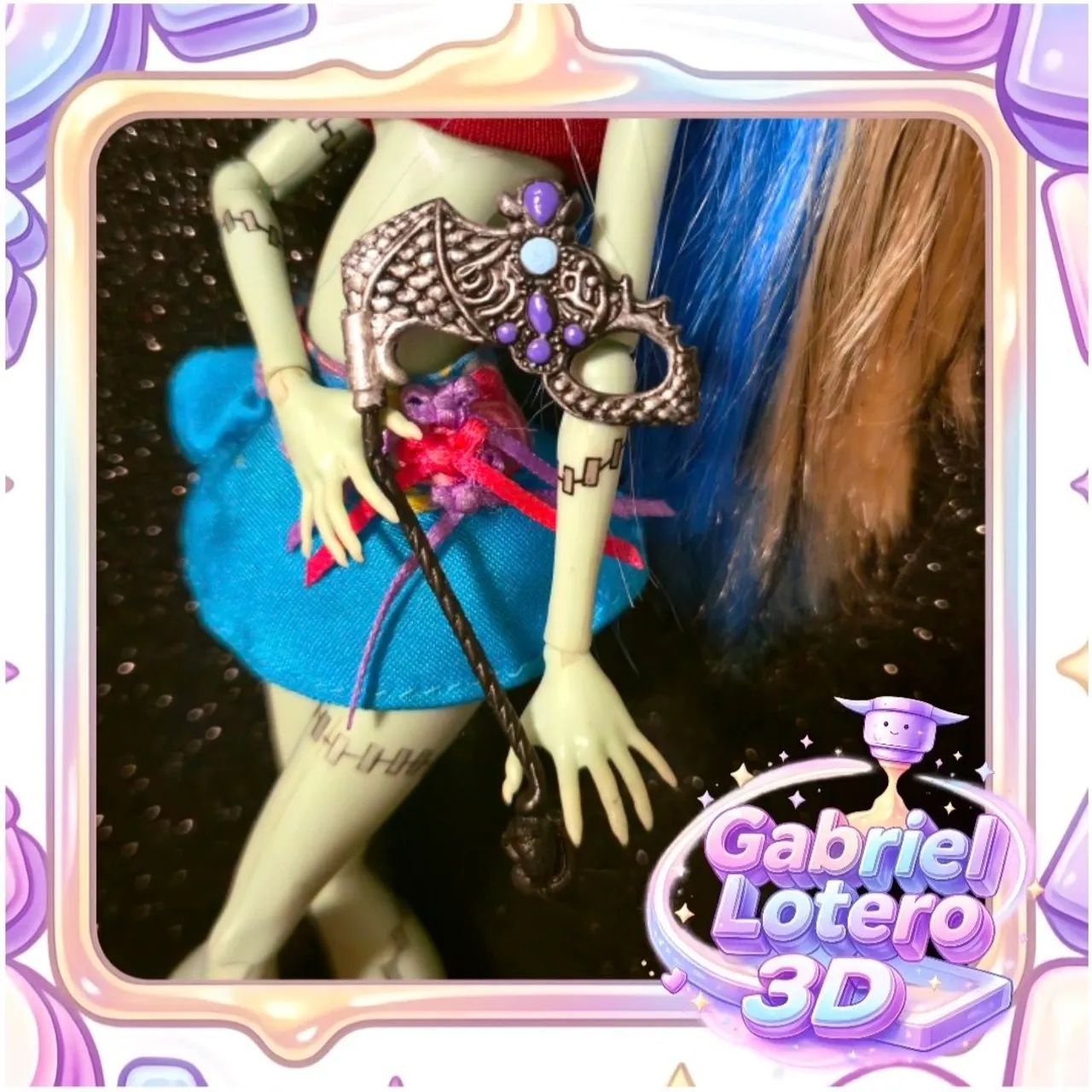 Máscara para a boneca Ever After High Raven Queen Thronecoming - impressão 3D