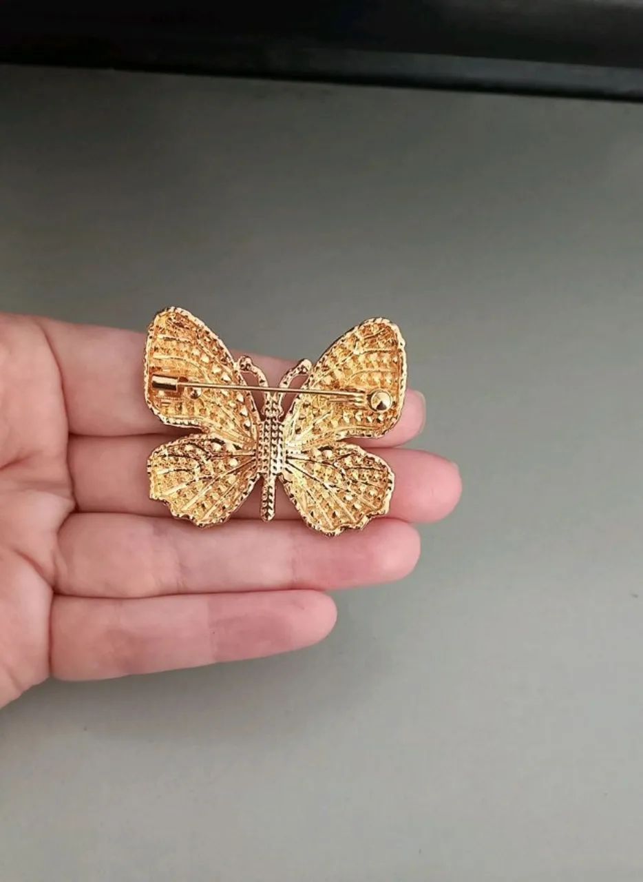 Broche de Borboleta Preta e Rosa (novo) - Foto 5