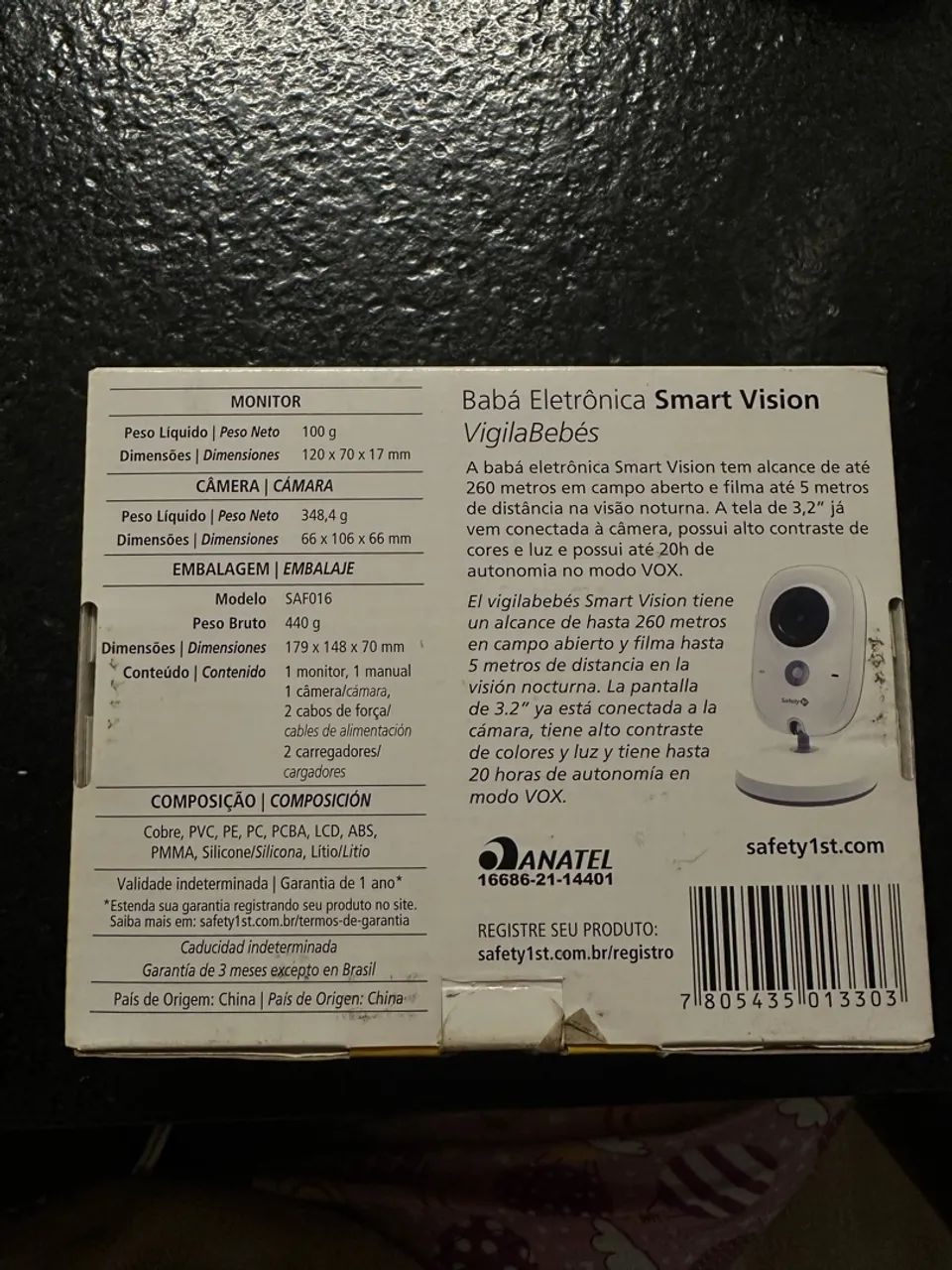 Babá Eletrônica Safety 1st Smart Vision - Completa - Foto 5