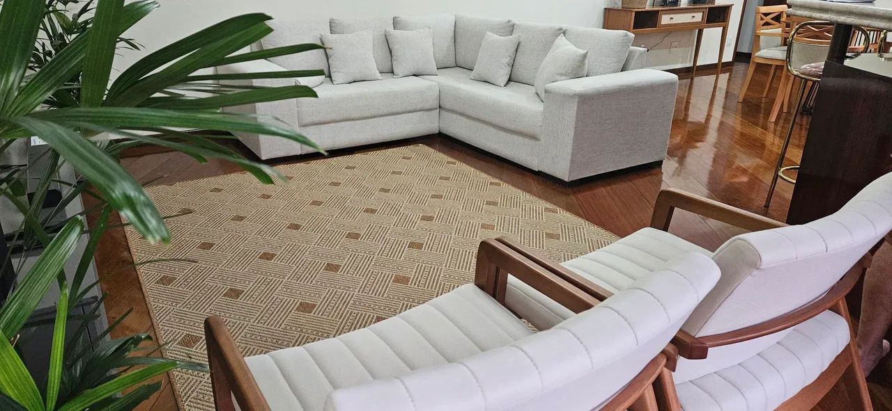 Vendo Sofá de Canto Linho de Algodão White Semi-novo R$ 2.500,00 - Foto 2