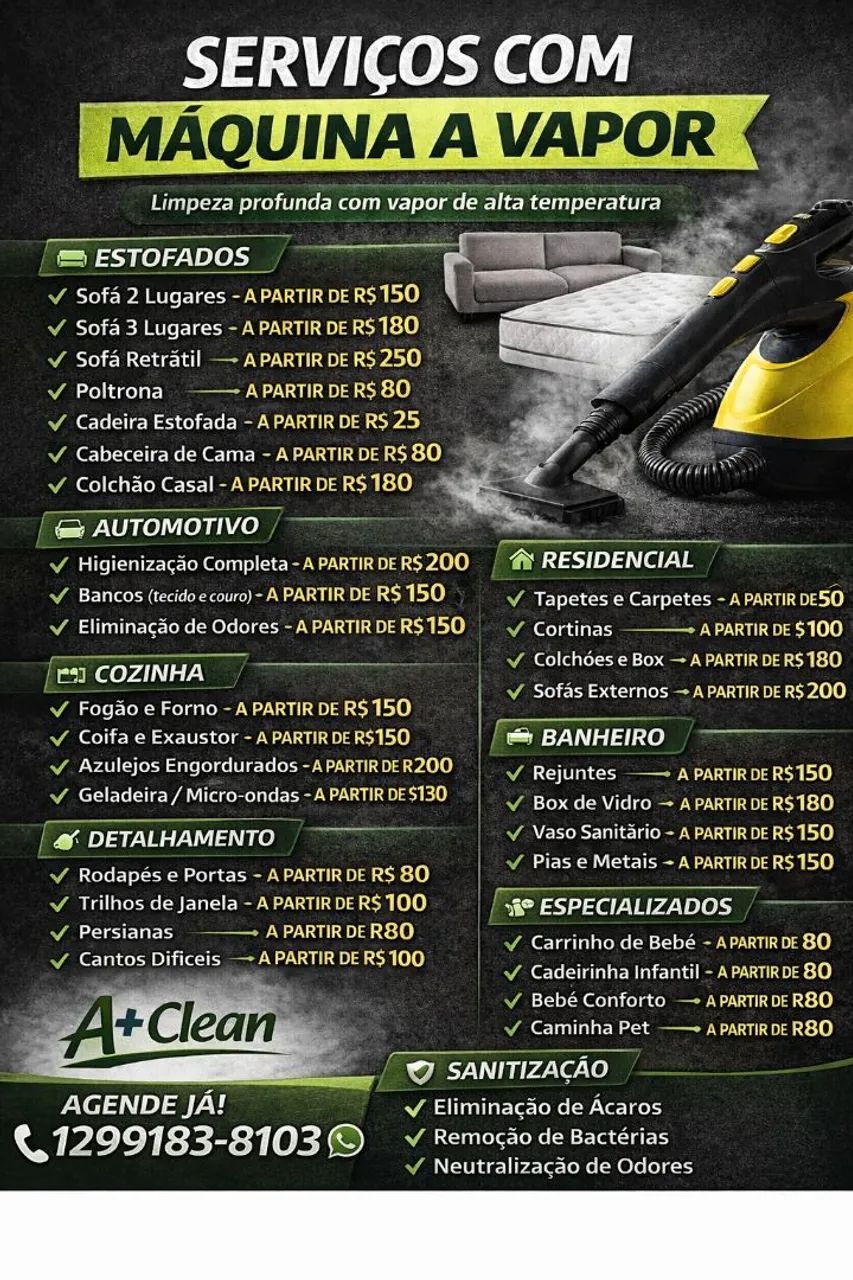 Higienização e limpeza profunda 