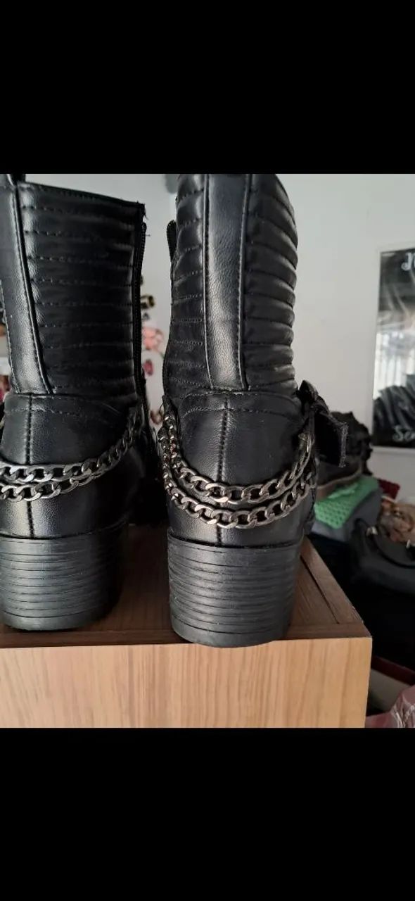 Bota em couro 36 estado de nova