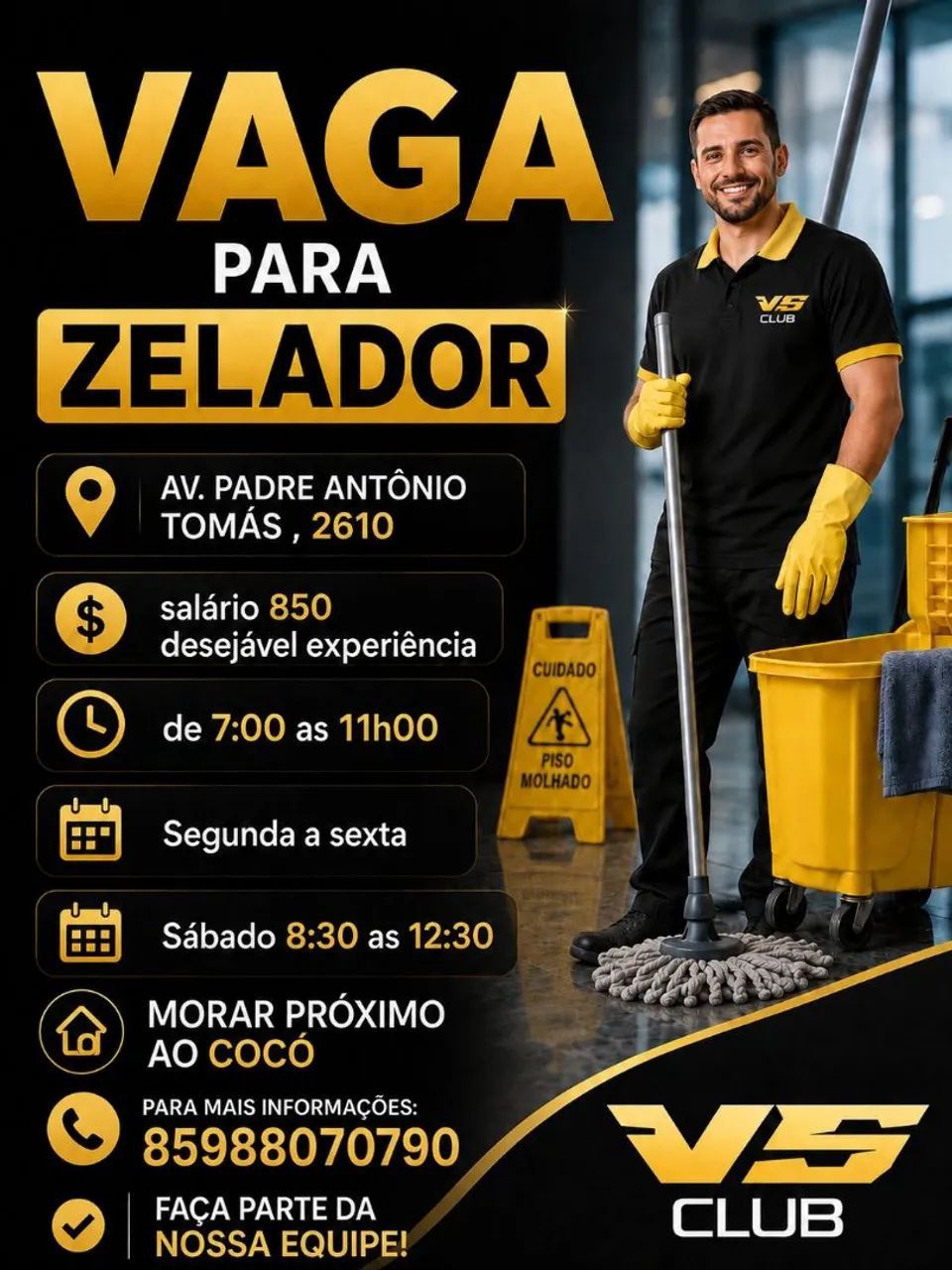 Vaga para zeladoria