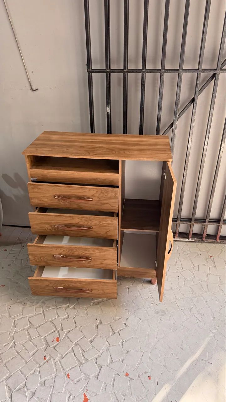 Cômoda 4 gavetas com sapateira MDF - Foto 4
