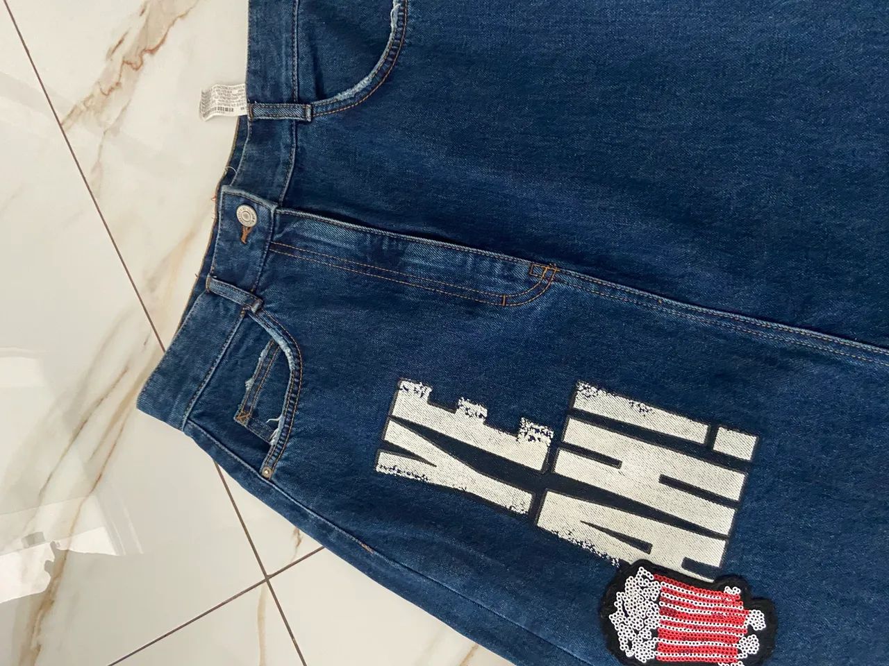 Saia Zara jeans 36  - Foto 2