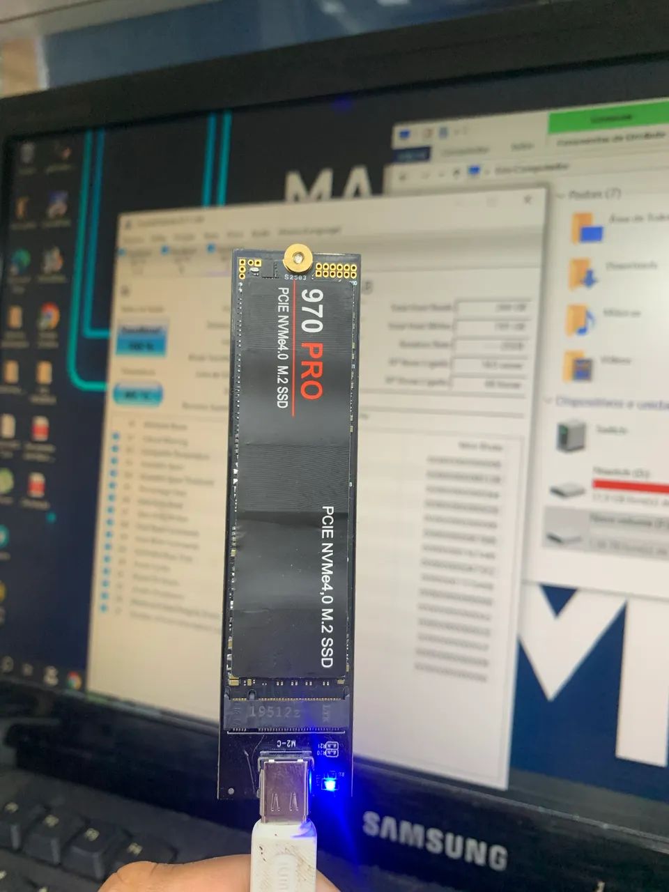SSD NVME4 970 PRO 2TB 100% saudável  - Foto 5