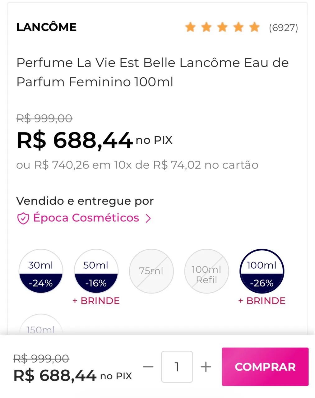 Perfume La Vie Est Belle Lancôme - 100ml - Foto 3