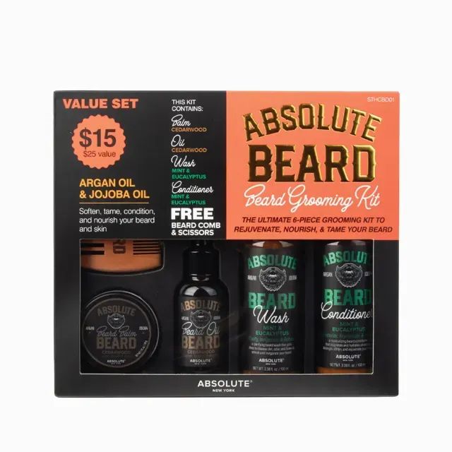 Kit com 6 peças Absolute Beard Grooming Kit (KIT PARA BARBA IMPORTANDO LACRADO) TYCHE