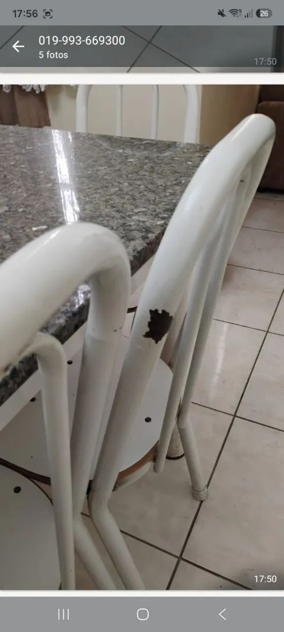 Mesa com tampa de granito +6 cadeiras - Foto 4