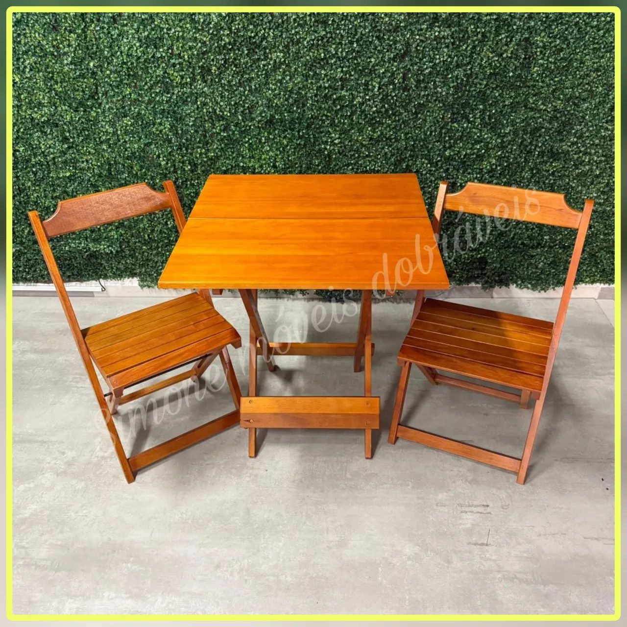 Mesa 70x70 dobrável com cadeiras  - Foto 2