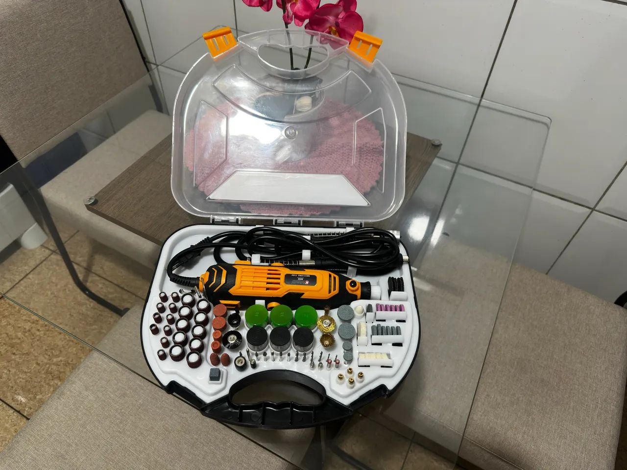 Micro Retífica Nakasaki NK211PRO 500W Kit Completo 189 Peças + Eixo Flexível (110V)