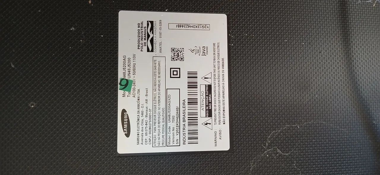 Vendo TV Samsung 48" retirada de peças 
