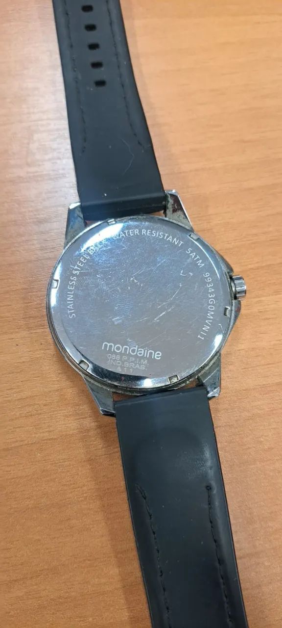 Relógio De Pulso Mondaine Com Corria De Silicone Cor Preto - Foto 4