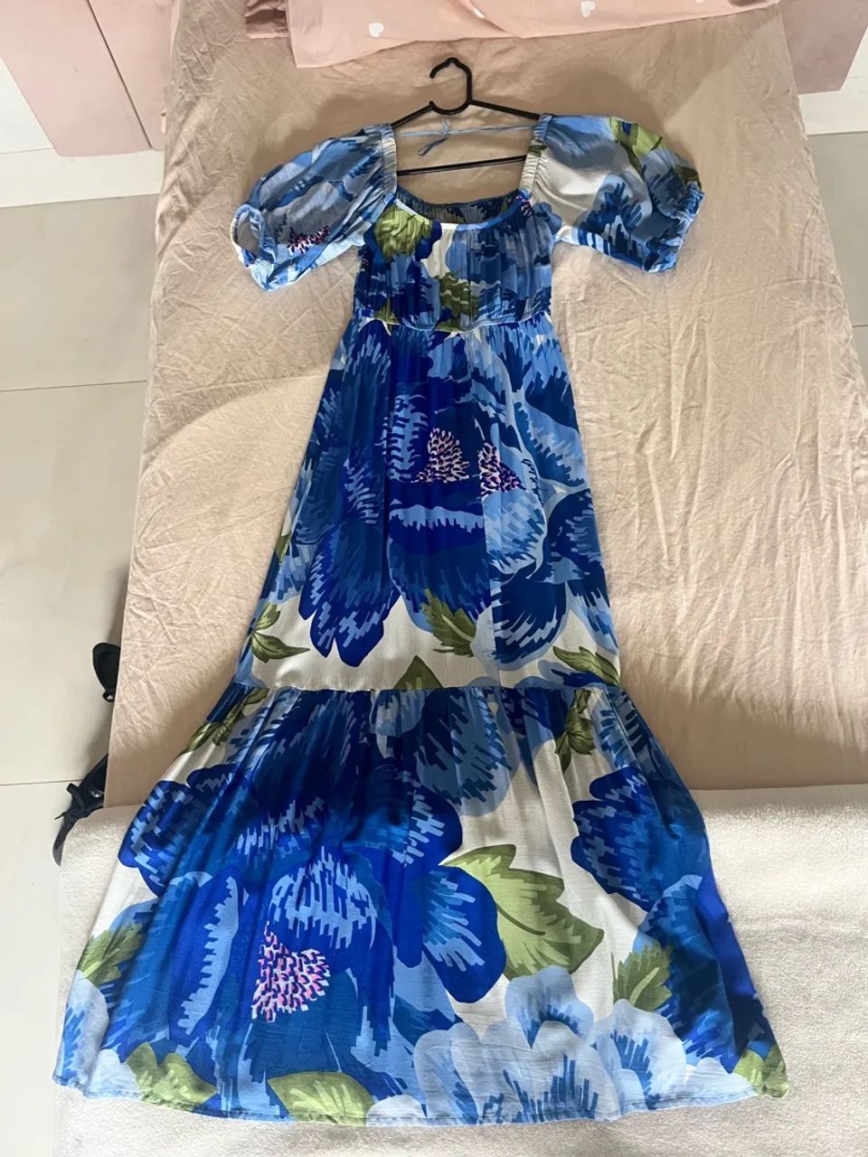 Vestido Mid azul estampado