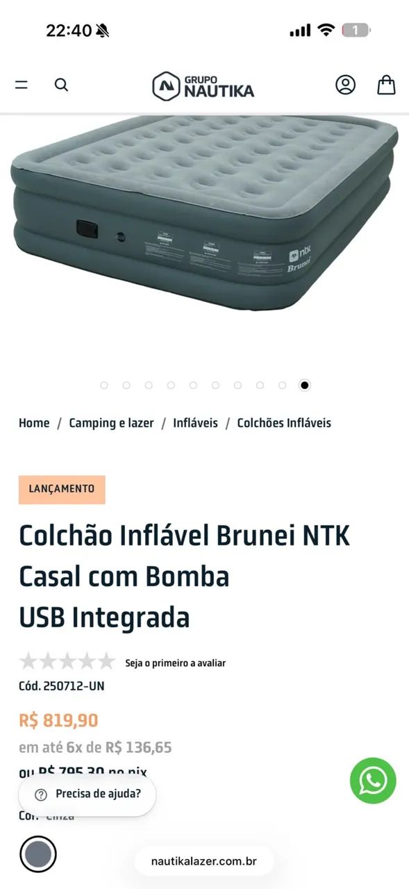 Colchão inflável casal queen bomba integrada 