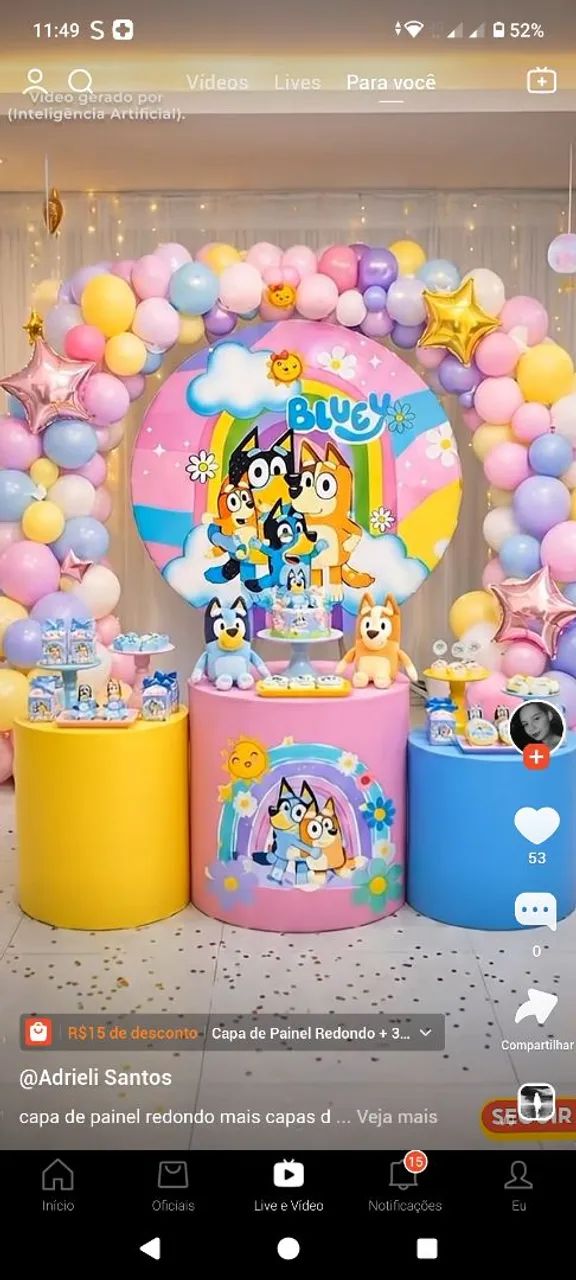 Capa para aniversário tema BLUEY  - Foto 2