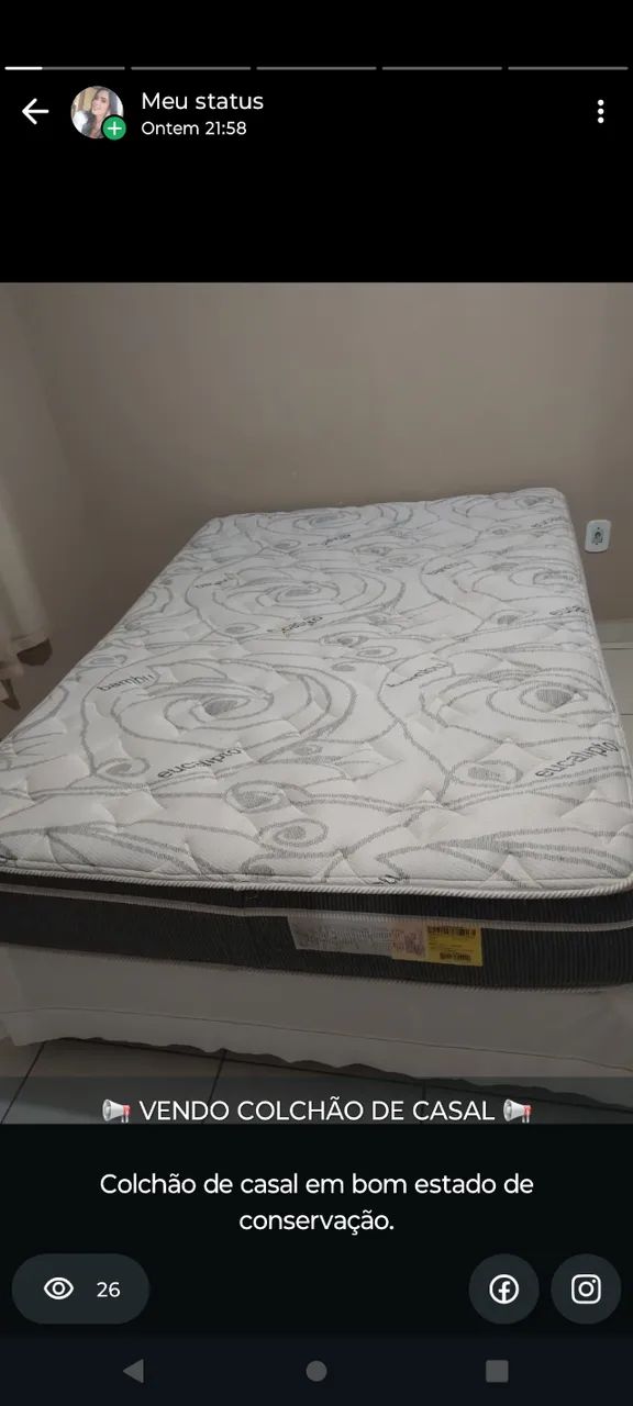 Colchão completo com base casal 