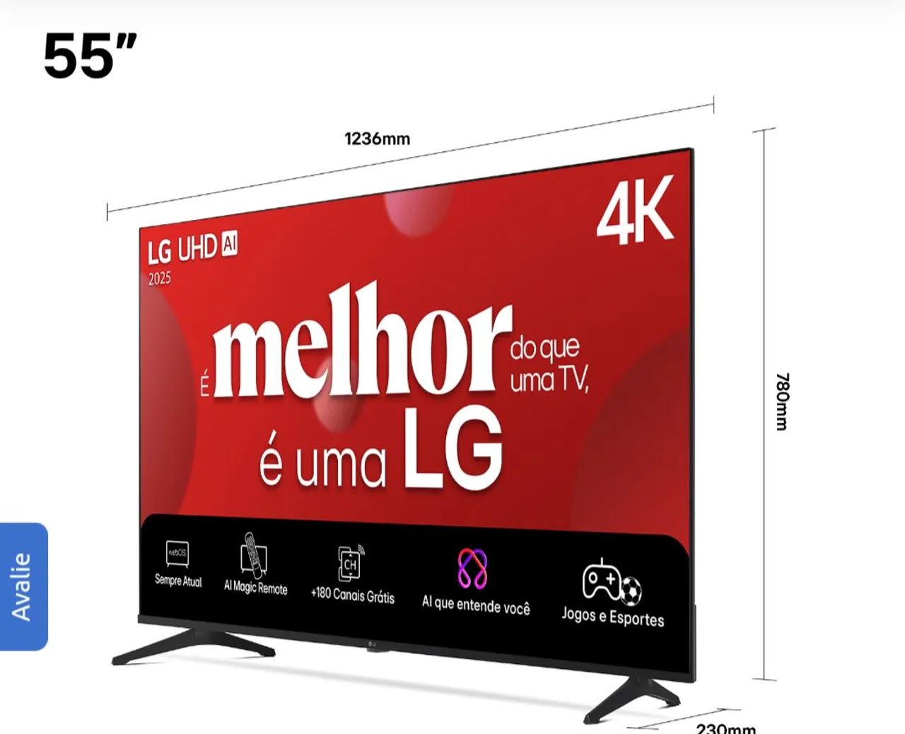 Smart tv 55 polegadas 02 meses novinha ( Entrega) - Foto 2