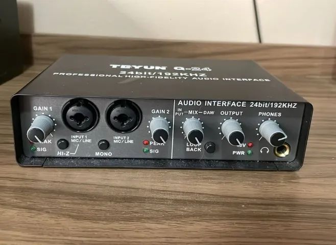 Interface De Áudio Usb Q-24 Gravação 24bits Placa De Som - Foto 2