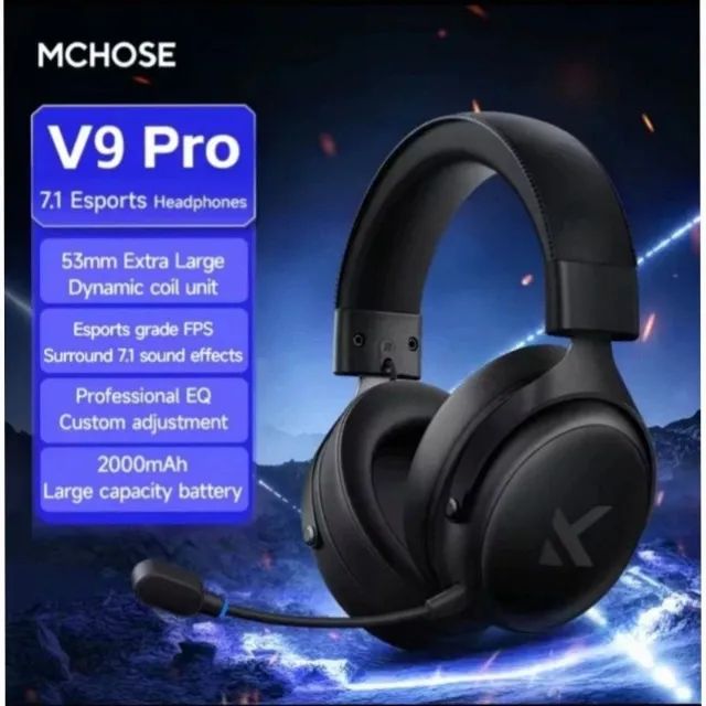 MCHOSE V9 Pro Headphone Bluetooth Gamer Wireless Com Microfone - Foto 2