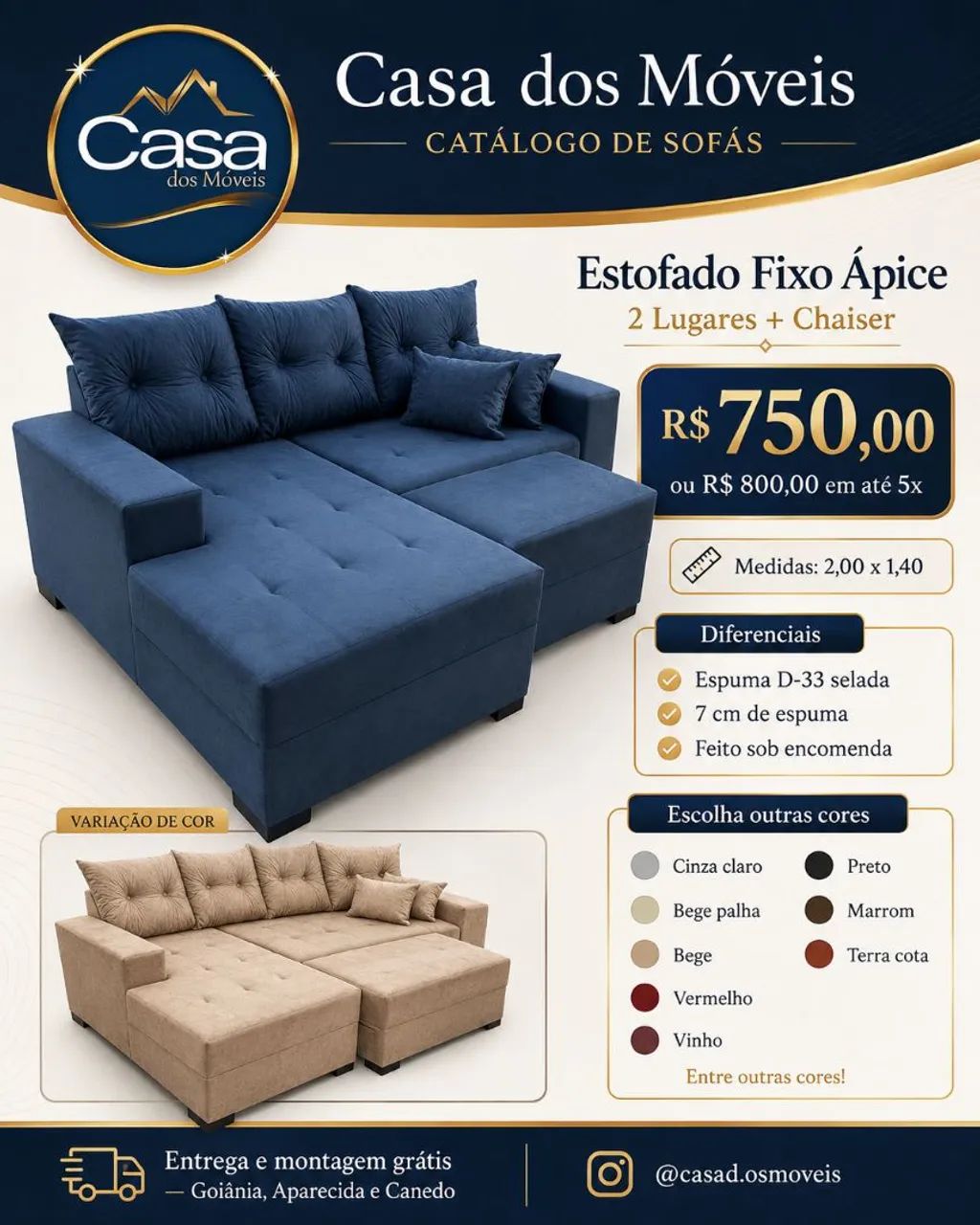 Sofá Fixo 2,00
