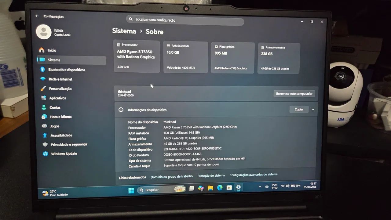 Lenovo Thinkpad E14 gen 6 Ryzen touchscreen ddr 5