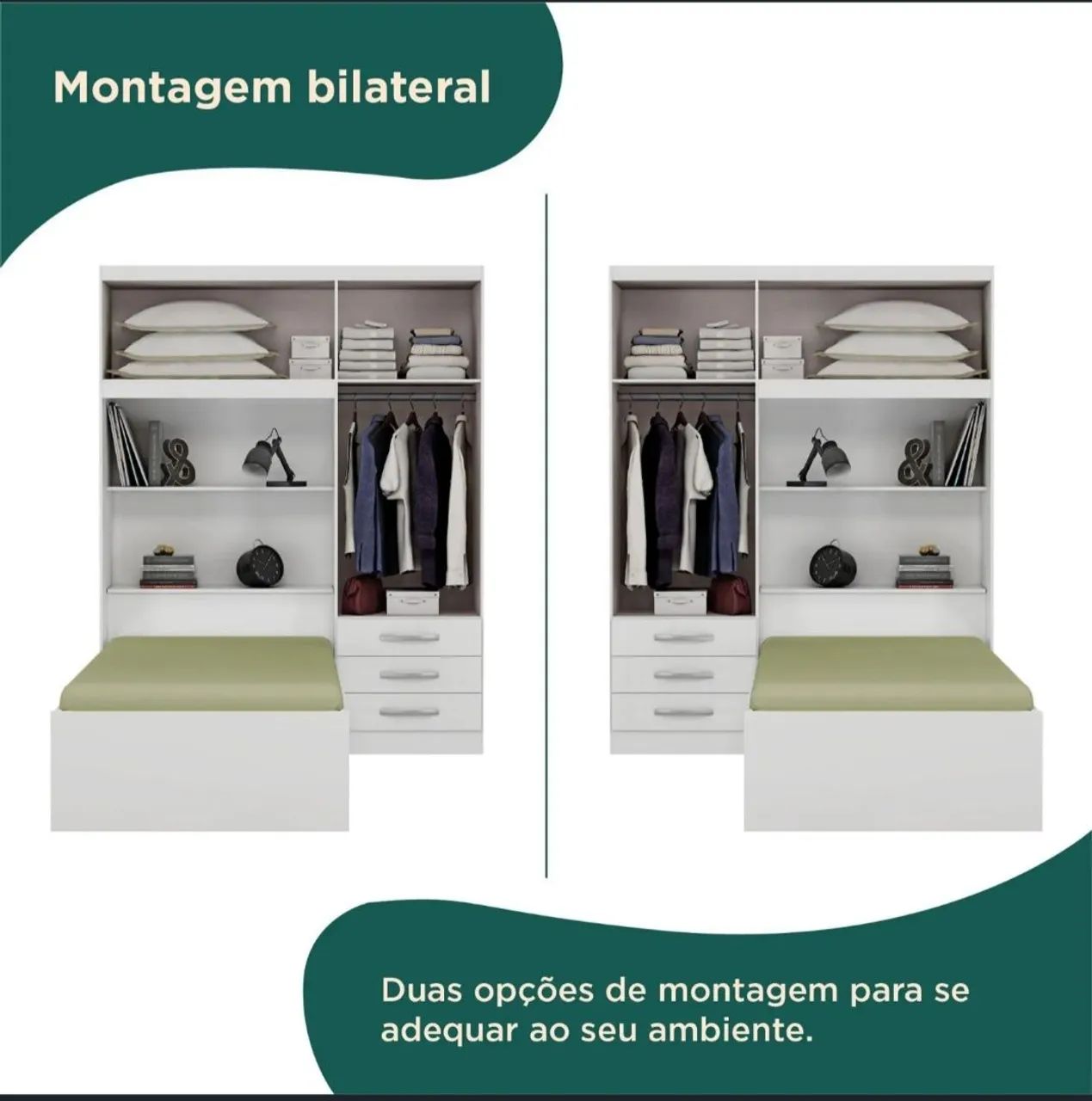 Guarda roupa com cama + Colchão  - Foto 4