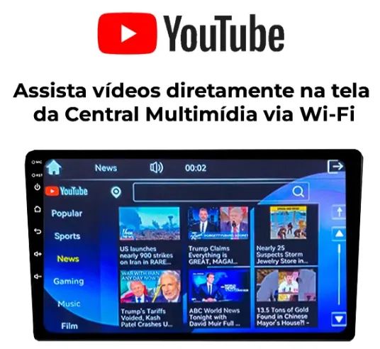 Multimidia 9 Polegadas Carplay Android Auto Sem Fio Ios e Smartphone Aceita Camera Usb Com - Foto 3