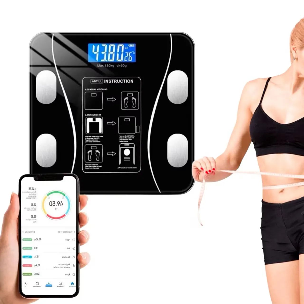 Balança Digital Corporal Bioimpedância até 180kg