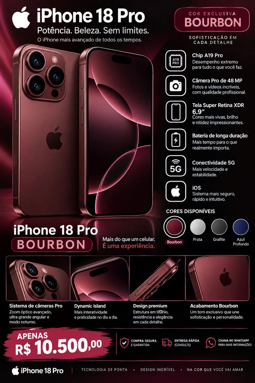 iPhone 18 pro bourbom lacrado