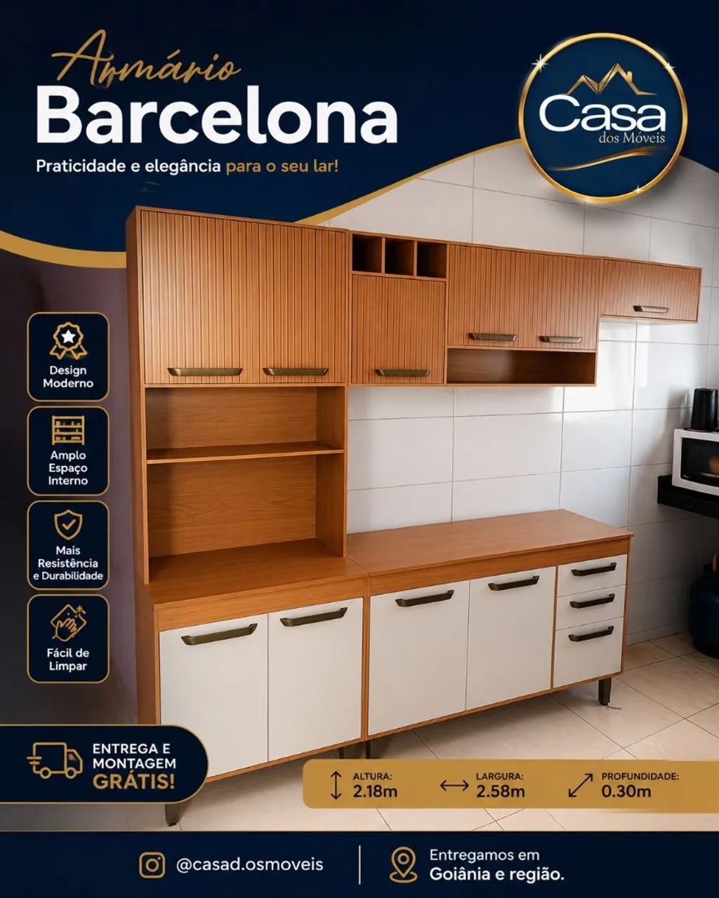 Armário Barcelona em L 