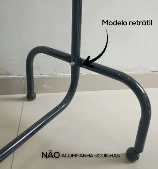 Arara retrátil de 1m Preta (sem rodinhas) - Foto 3