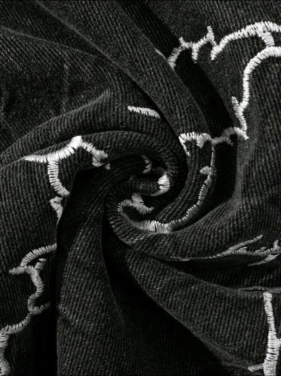 Calça Baggy G - Preta Bordada Nunca Usada - Foto 5