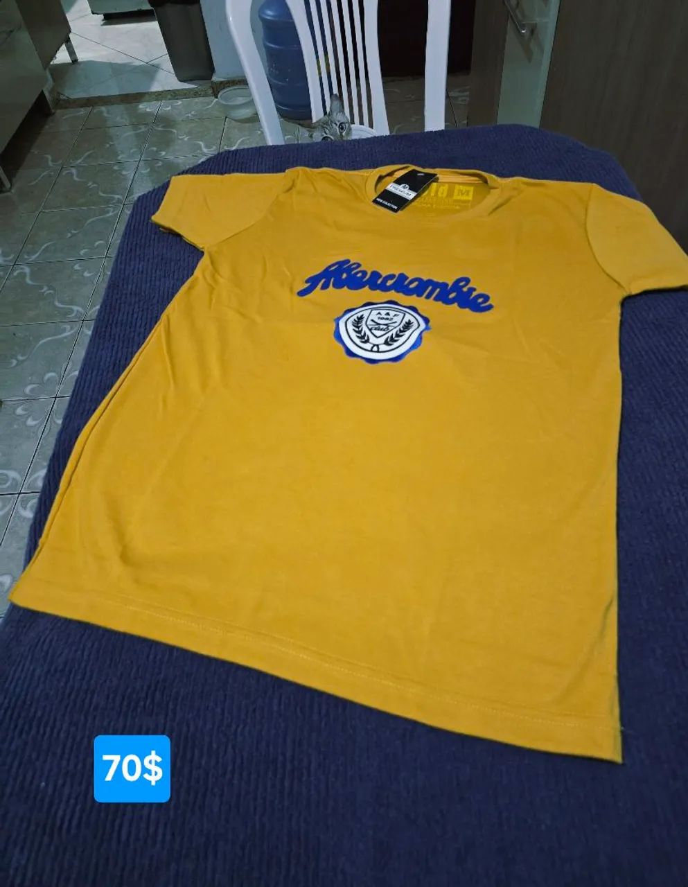 Camisa Grife peruana elastano da Abercrombie & Fitch M 