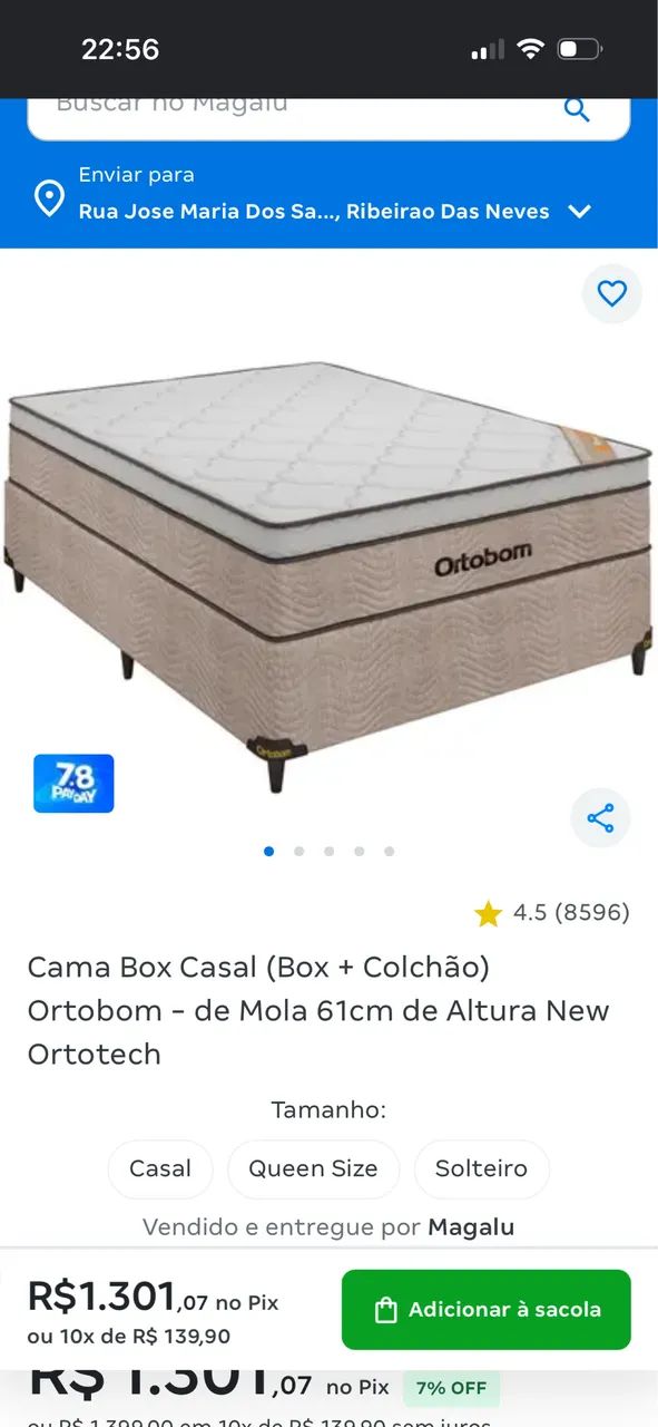 Cama box casal ( cama + colchão) ortobom  - Foto 2