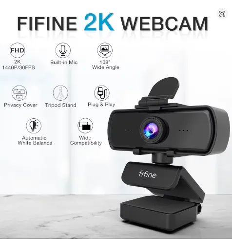 Webcam FIFINE 1440p Full HD para PC