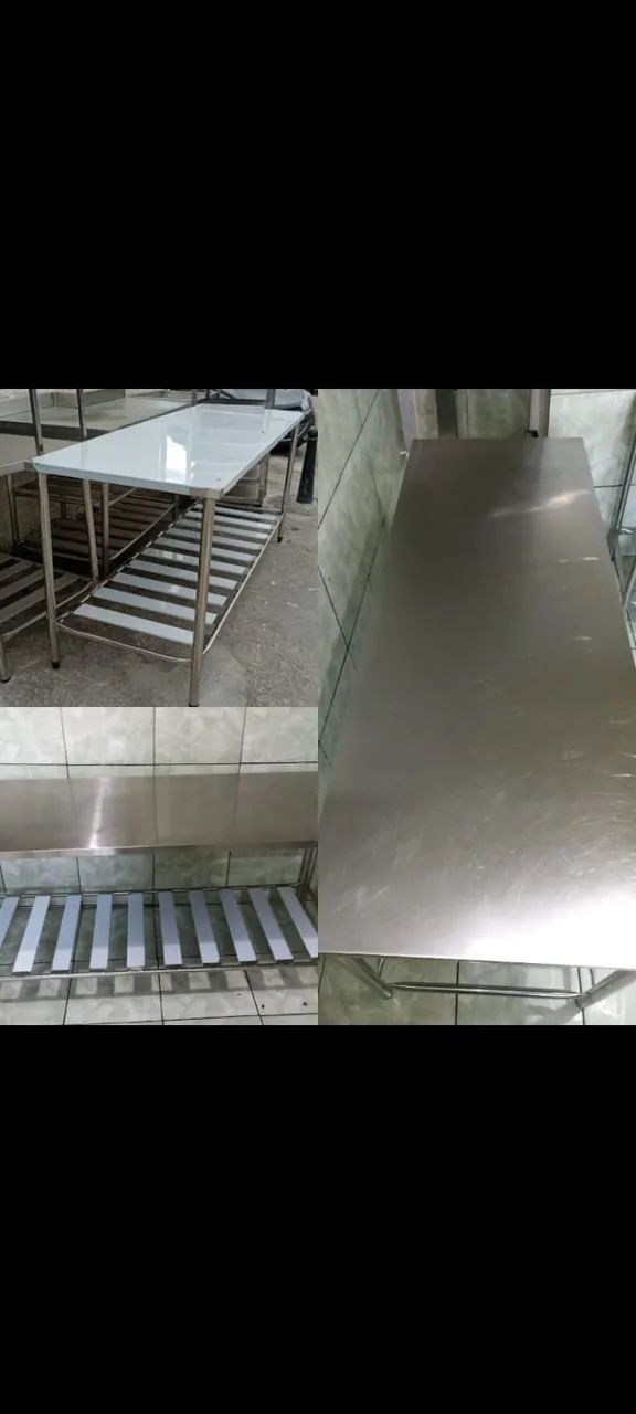 Bancada em Inox com Paneleiro 120 x 70 x 90 - Foto 2