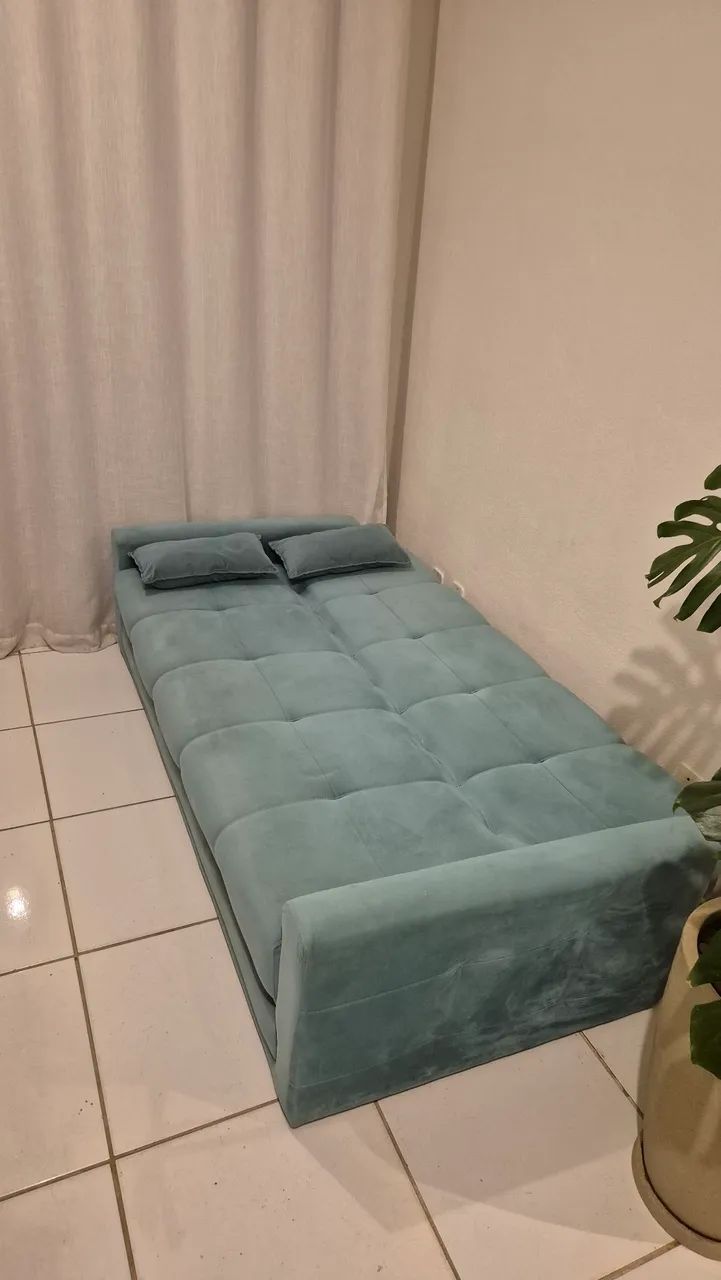 Sofá cama verde turquesa  - Foto 4