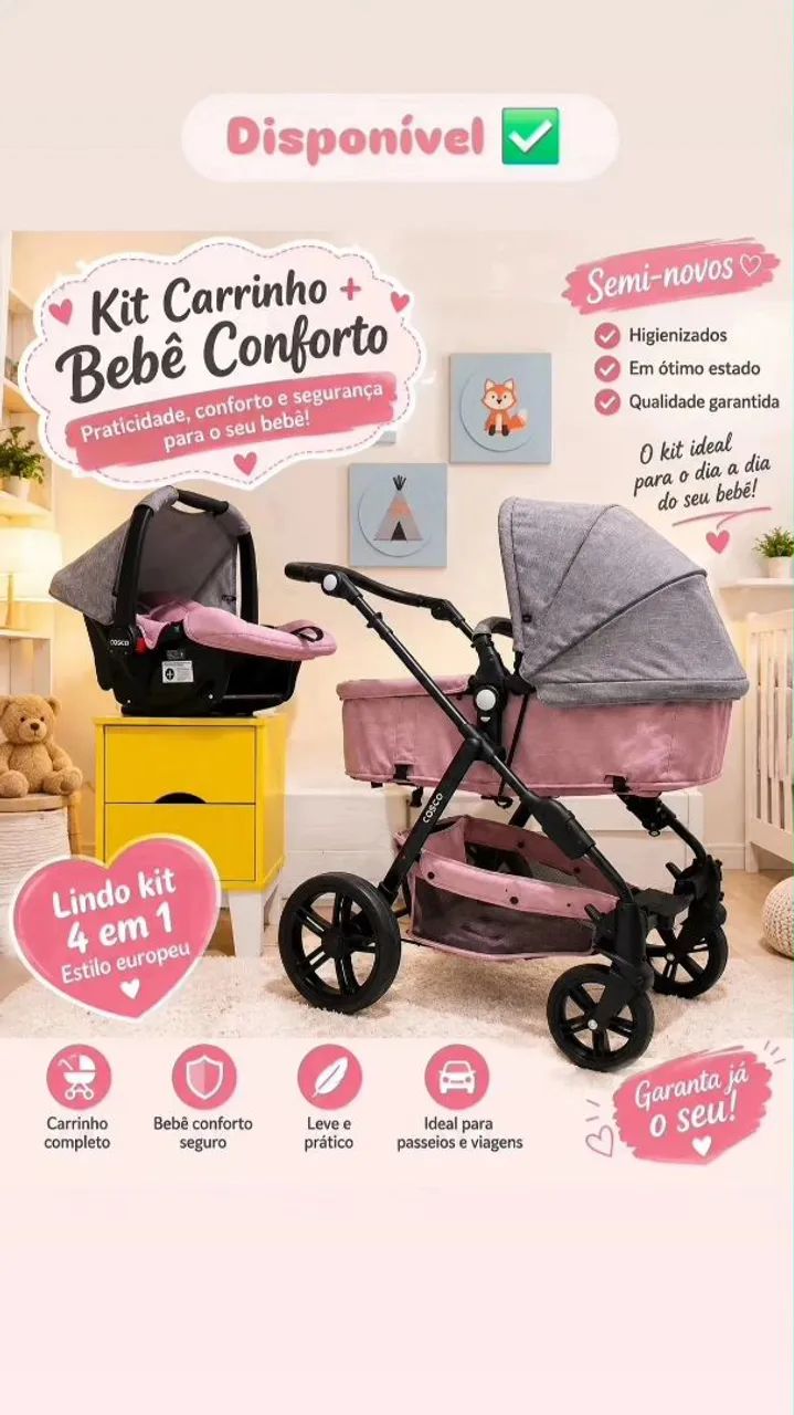 Carrinho e Bebê Conforto  - Foto 2