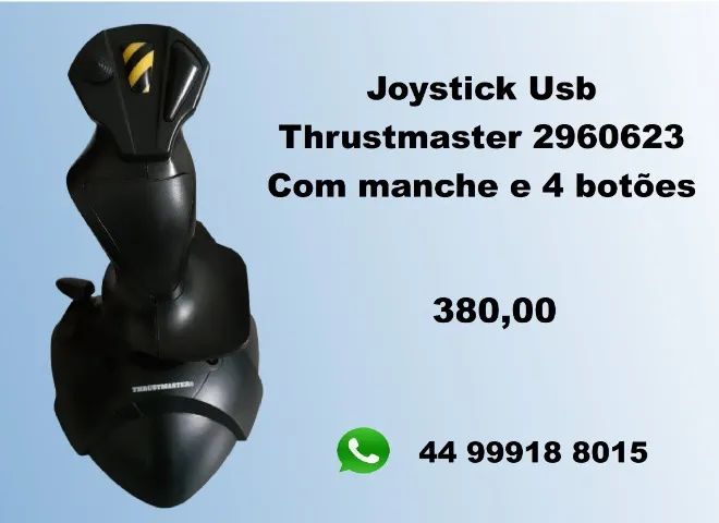 Joystick Usb Thrustmaster Para Windows 3 Eixos 4 Botões Preto