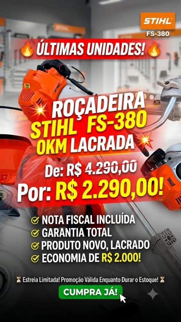  ROÇADEIRA STIHL FS-380 0KM LACRADA 